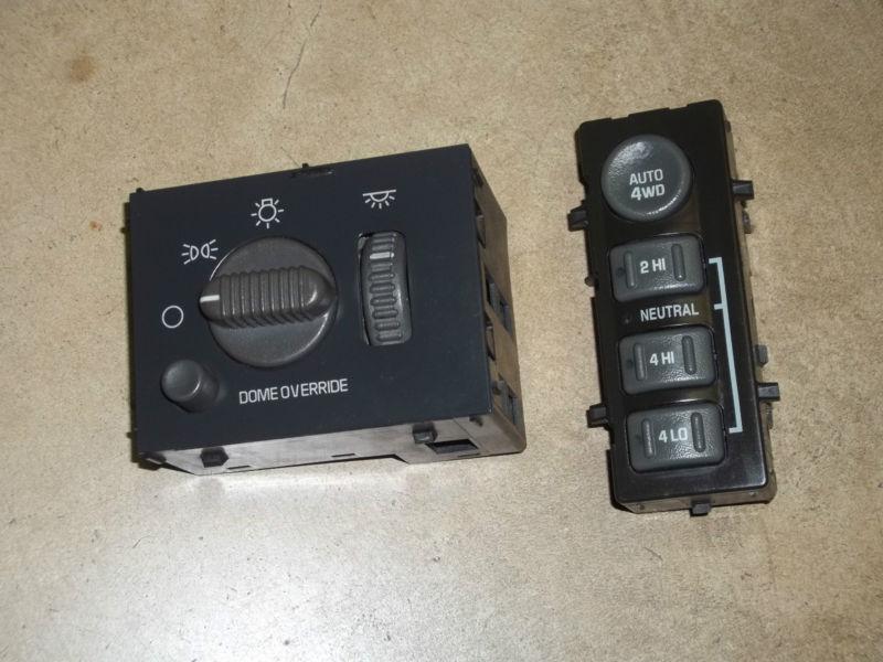 99-02 chevy silverado tahoe sierra yukon headlight dimmer & 4x4 switch oem 