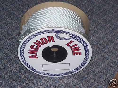 1/2 x 100' nylon twisted premium anchor line & thimble