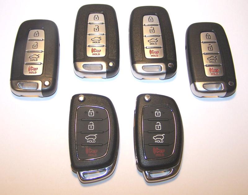 Lot 6 hyundai smart key keyless entry remote fobs