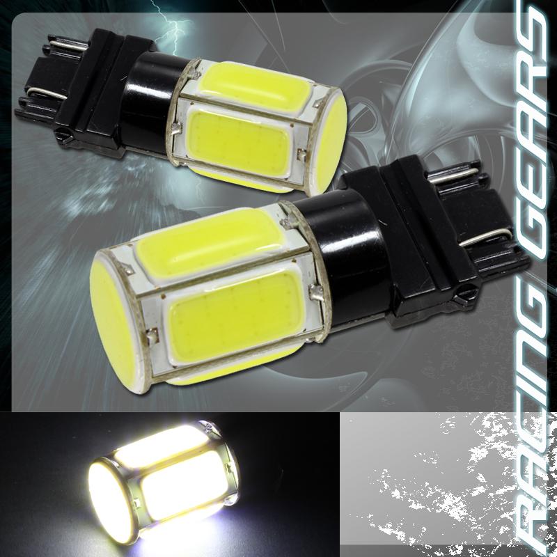 2x 3157 cree white 6 led 12v cob plasma parking brake turn signal light bulbs