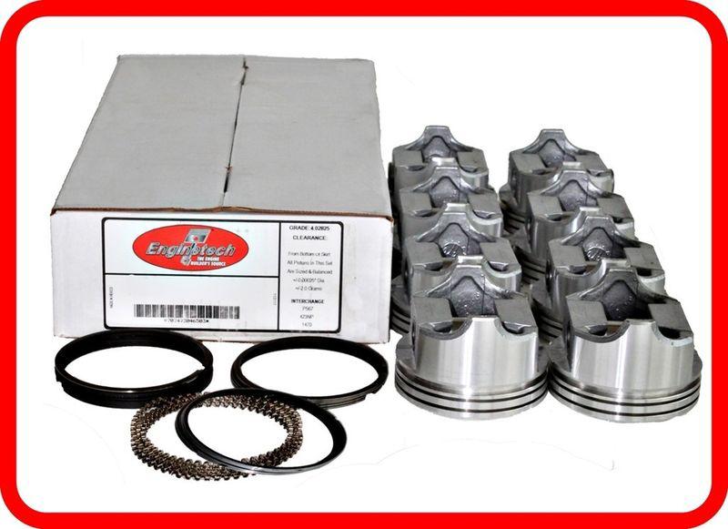 *special* 62-67 chevrolet sbc 327 5.4l v8  flat top pistons & rings  (size:030)