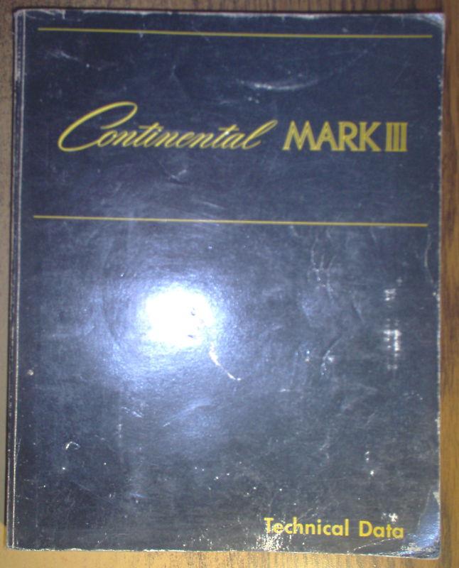 1968 lincoln continental mark iii technical data service shop repair manual oem 