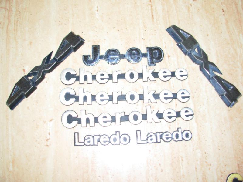 JEEP CHEROKEE LAREDO 8 Piece Chrome Plastic Metal Emblem Badge Decal Logo Symbol, US $18.99, image 2