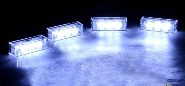 12v white grille front bumper foglight grille strobe hazard emergency led light 