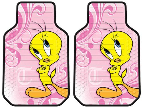 Front Rear Seat Rubber Floor Mats - Car Truck SUV - Tweety Bird - Happy in Pink, US $59.95, image 2