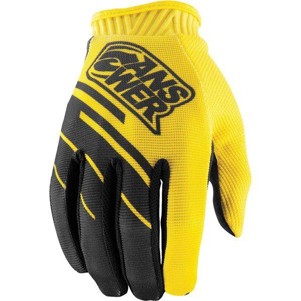 Black/yellow xl answer racing elite gloves 2014 model
