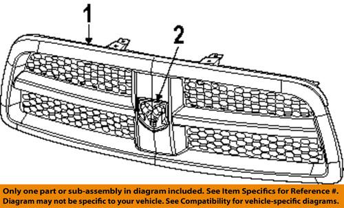 Dodge oem 1kx581vgab grille
