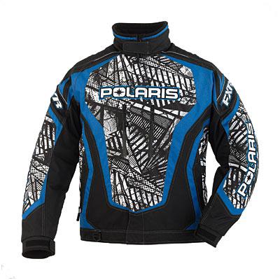 2013 polaris fxr blue throttle mens warm snowmobile jacket -medium or large -new
