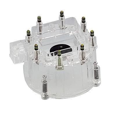 Two (2) mr. gasket 1263c distributor cap male/hei clear clamp-down gm v8