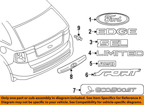 Ford oem 8t4z7842528a lift gate-emblem badge nameplate