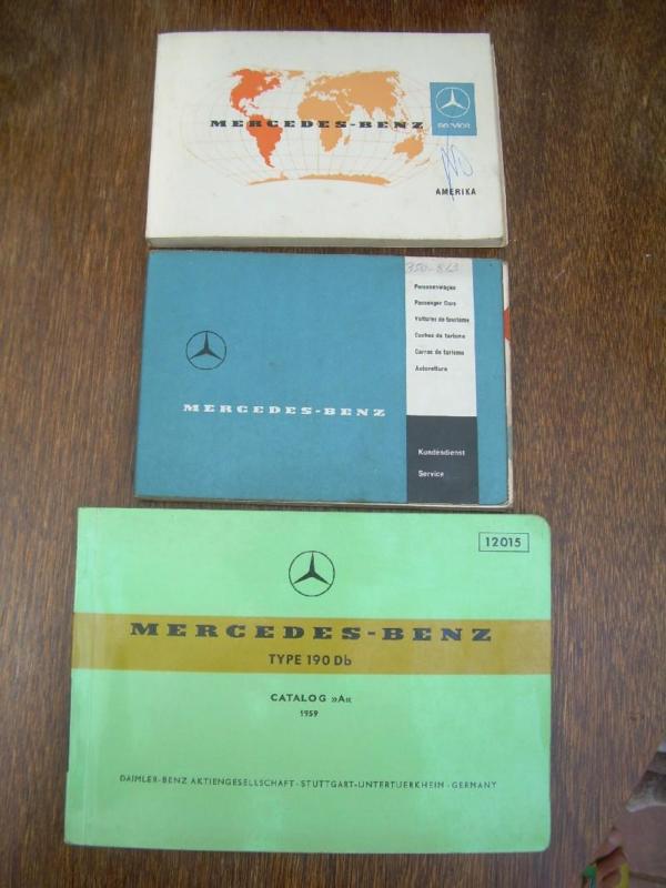 Original mercedes benz type 190db catalog a 1959 + service + worldwide service