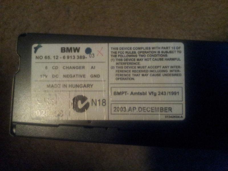 Bmw 6 disc cd changer 3 5 series e46 e36 e39 e53 x5 m3  65126913389