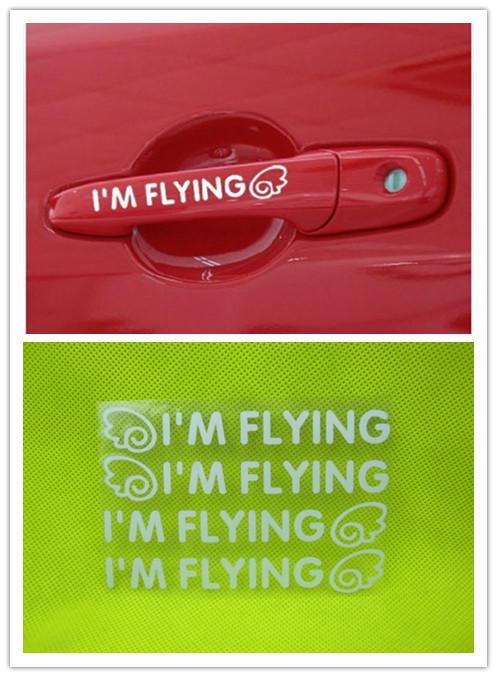 I'm flying and wings handle logo badge emblem decal car stickers white