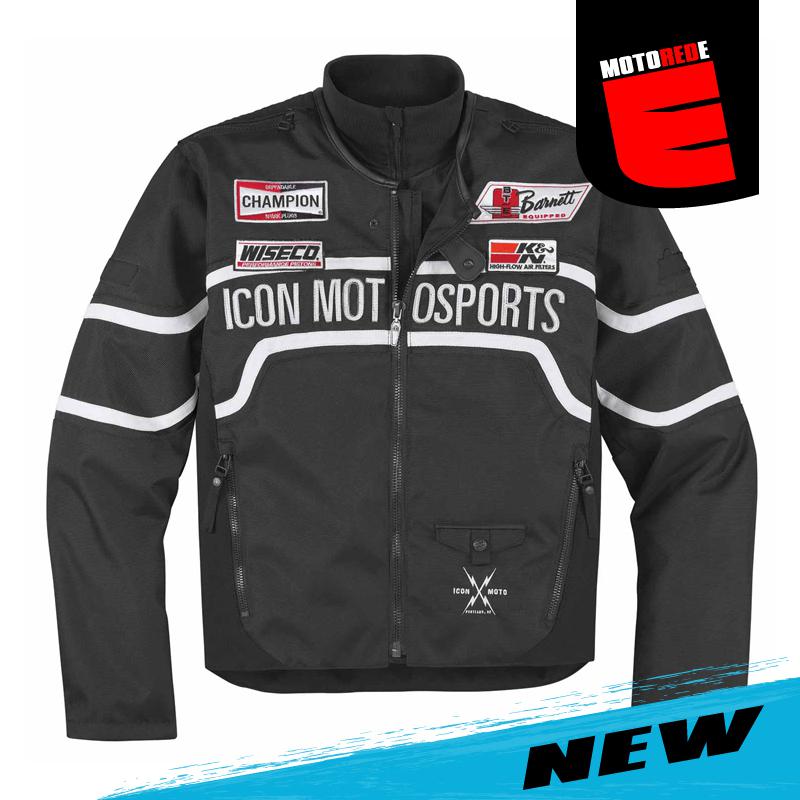 Icon brawnson sidewinder motorcycle textile jacket black 4xlarge xxxxl
