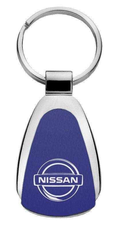 Nissan blue blue tear drop metal key chain ring tag key fob logo lanyard