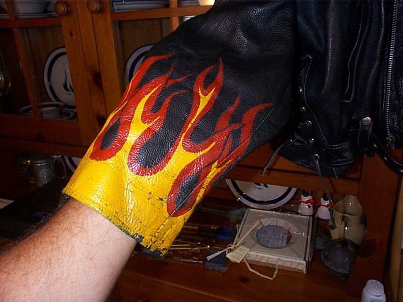 Rare Old School Leather motorcycle Jacket Flames Spider Web D style pocket , US $99.00, image 5