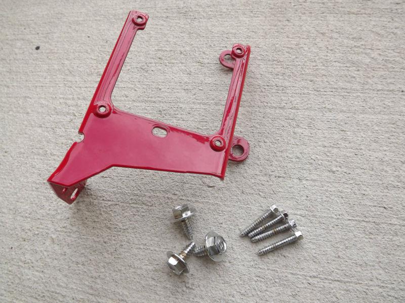 86-93 mustang red powdercoated coil bracket w/chrome bolts