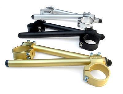 Handle bars motorcycle clip-ons billet alum silver fits 50mm fork dia pair