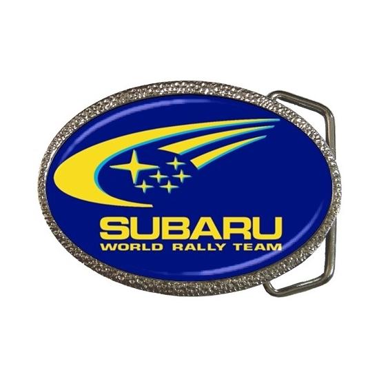 Metal chrome belt buckle subaru world rally custom new