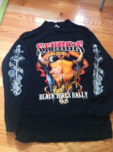 Vintage 1995 sturgis bike rally black tee shirt sz medium vguc!