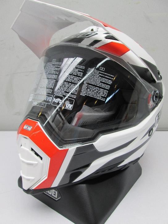 Agv ax-8 dual evo motorcycle helmet black/white/red xl