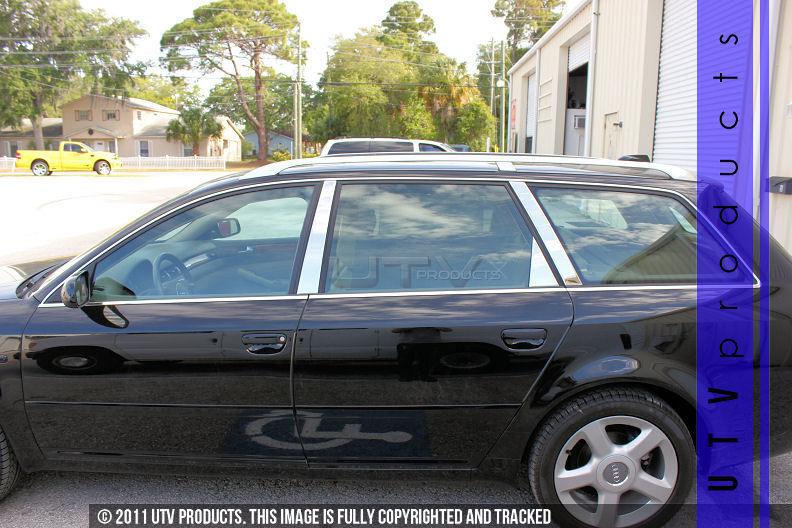 1998 - 2004 audi a6 wagon 6pc stainless steel beveled chrome pillars posts trim