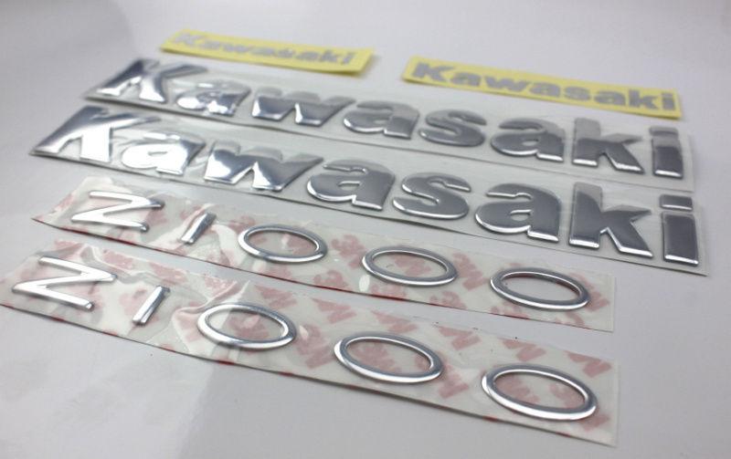 Sell 3D Set Kit Gas Tank Silver Metal Decal Sticker Decal Fit KAWASAKI