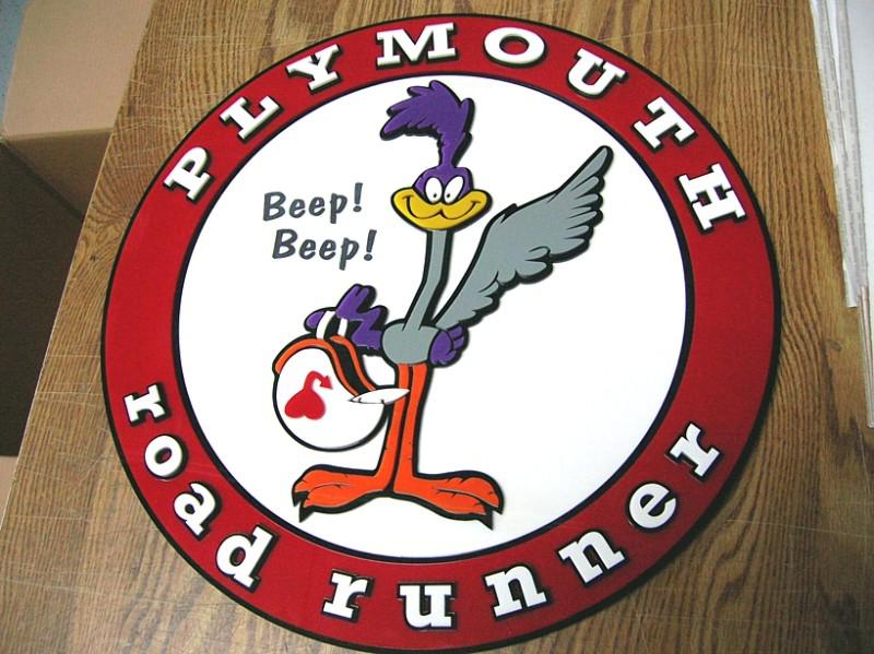 3d roadrunner sign new rare plymouth cuda challenger 440 charger 426 hemi muscle