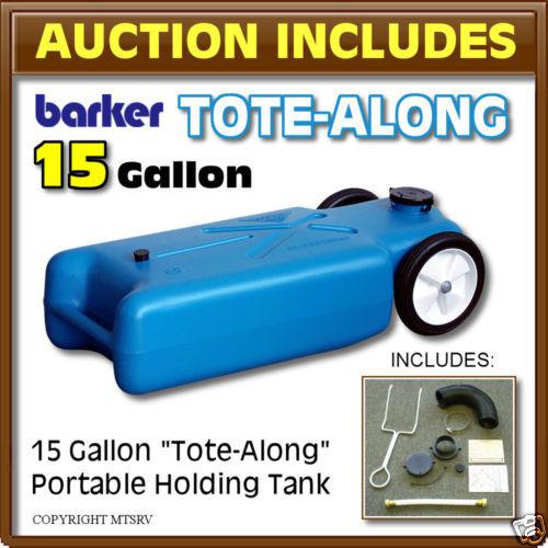 Barker tote-along 15 gallon waste water holding tank - rv trailer camper gal -z-