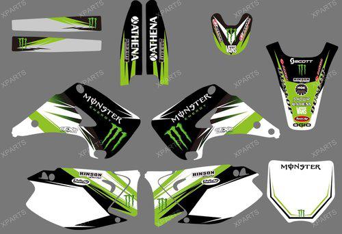 Team graphics & backgrounds decals for kawasaki kx125 kx250 2003 04 05 06 07 08