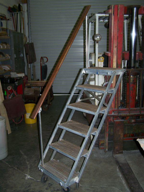 Marquipt 6 step sea stairs with teak  handrail