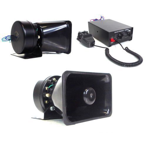 100w 12v loud speaker pa horn siren system mic kit police car fire truck