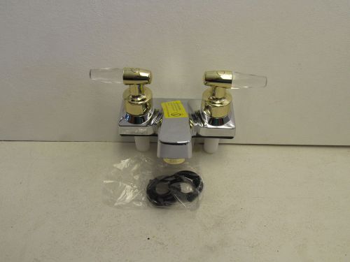 New 4" chrome bathroom faucet with dual brass handels rv/trailer/boat