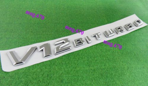 Auto car chrome v12 biturbo for s600 sl600 sl65 cl600 cl65 emblem badge sticker