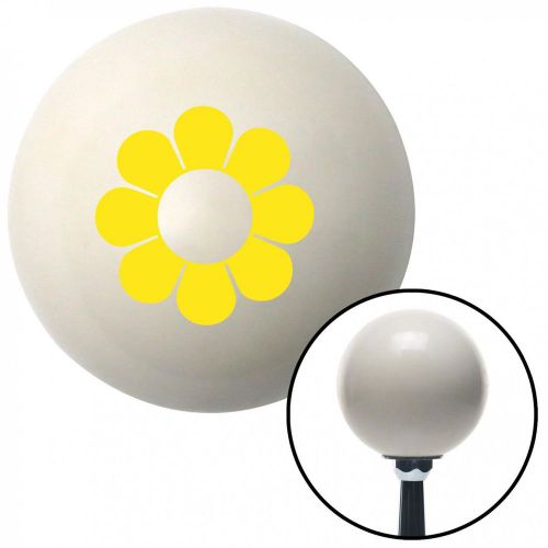 Yellow hawaiian flower #4 ivory shift knob with 16mm x 1.5 insertshift knob