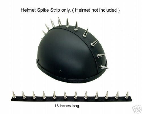 Motorcycle helmet mohawk with metal spikes stick-on
