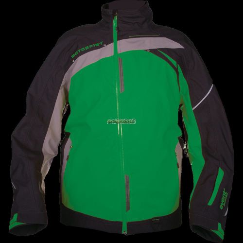 Motorfist mens trophy jacket - black/green/gray