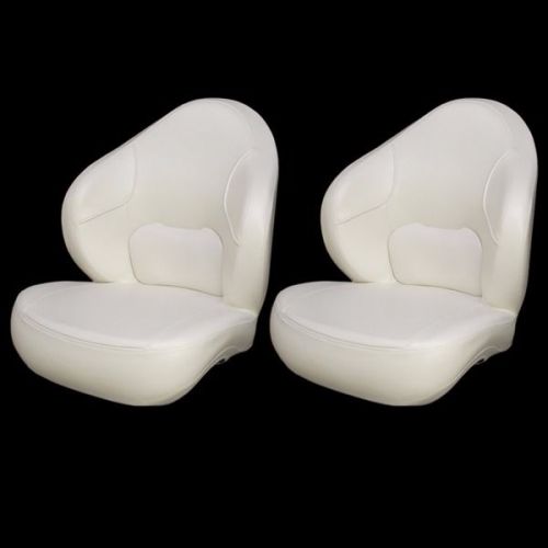 Deluxe off white vinyl boat captain / bucket / fishing seats (pair)