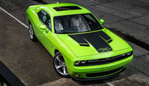 15-16 dodge challenger r/t scat pack sxt black decal applique hood stripes mopar