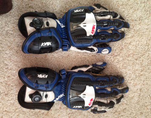Knox handroid gauntlet gloves: used motorcycle racing (blue/white/black)