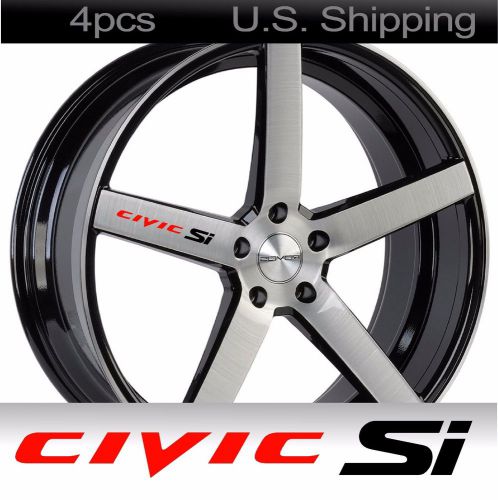 4 civic stickers decals door handle wheels mirror aufkleber honda cr-x red