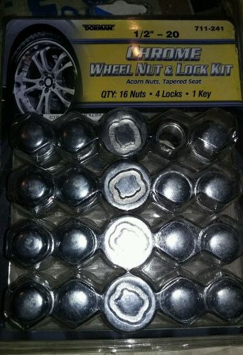 Dorman 1/2&#034;-20 chrome wheel nut &amp; lock kit - model  711-241