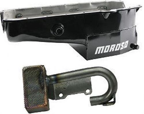 Moroso oil pan with inspection plug &amp; pickup combo 7 quart imca dirt modified