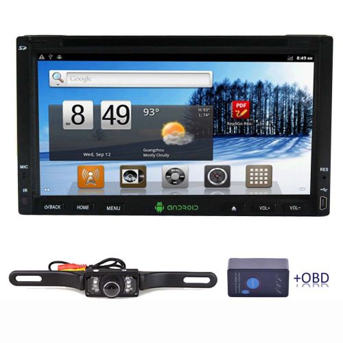 7"android4.4 double din in dash car dvd player stereo radio gps navi+camera+obd2