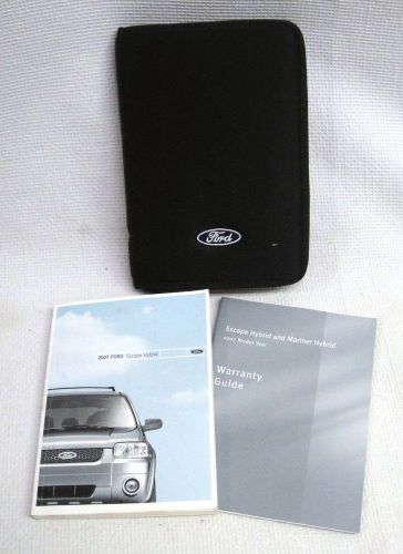 Ford excape hybrid 2007 owner&#039;s guide manual set w/ case oem literature