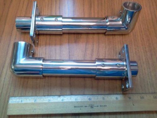New 2 navpod stainless steel mount arms 10&#034; x 1.25 od shaft w/ bases and elbows