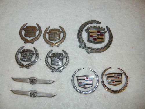 Lot cadillac trunk grille pillar wings emblems ornaments. seville deville catera