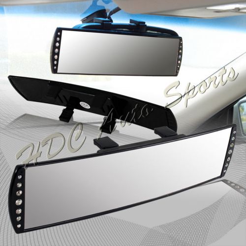300mm vip crystal wide convex interior clip on gem rear view mirror universal 2