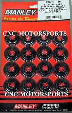 23635-16 manley 10 degree valve spring steel retainers 1.437 or 1.550 spring