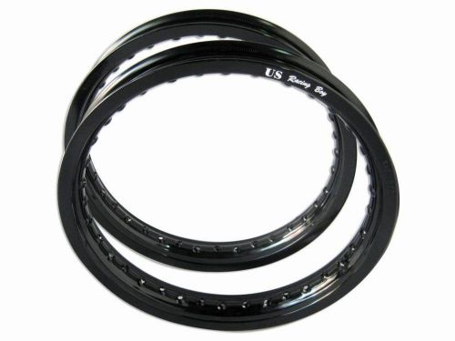 Yamaha tricker 2005 front &amp; rear aluminium wheel rim set&#034;black&#034; (mi)